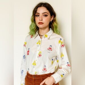 Bajar Wearable Retro Art Button Down‎ | Whimsical Literary Authors Aesthetic Top